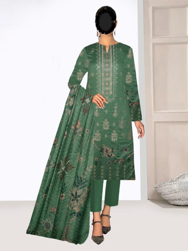 Organza Dupatta in green color.