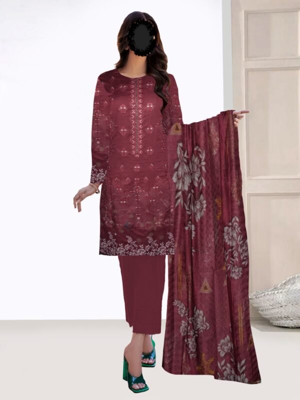 Organza Dupatta in maroon color.