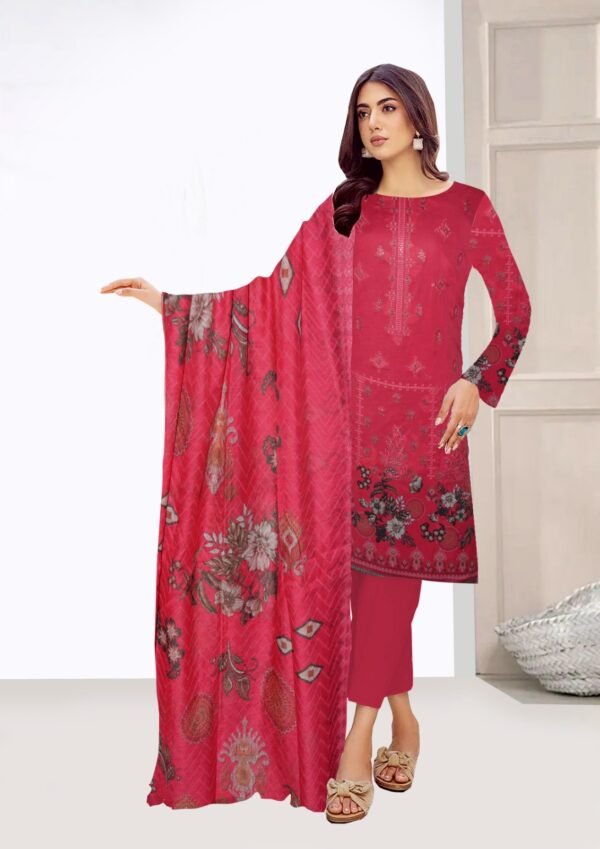 Organza Dupatta in shocking pink color.