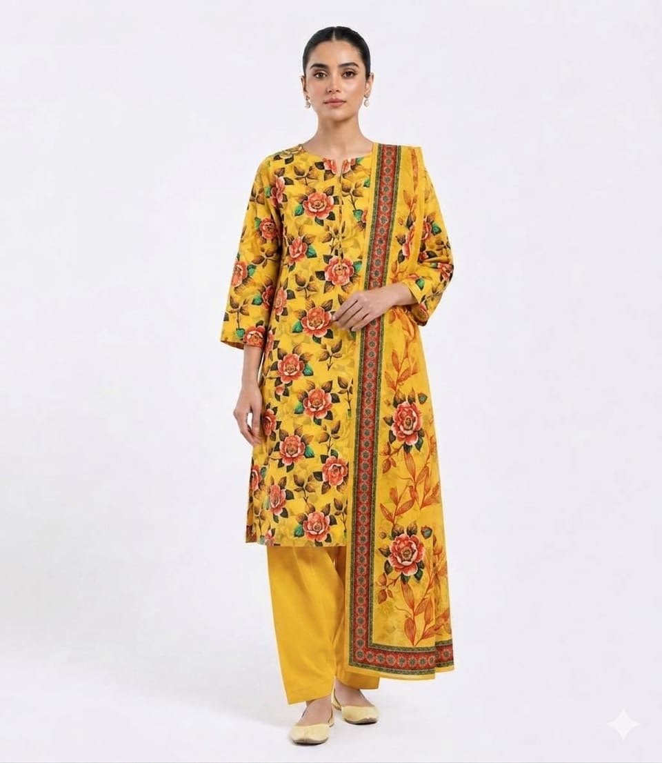 3pc Cotton Printed